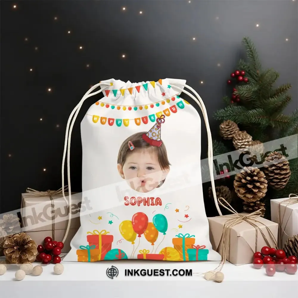 Birthday Kid Gift Decor Bag Personalized Christmas String Bag