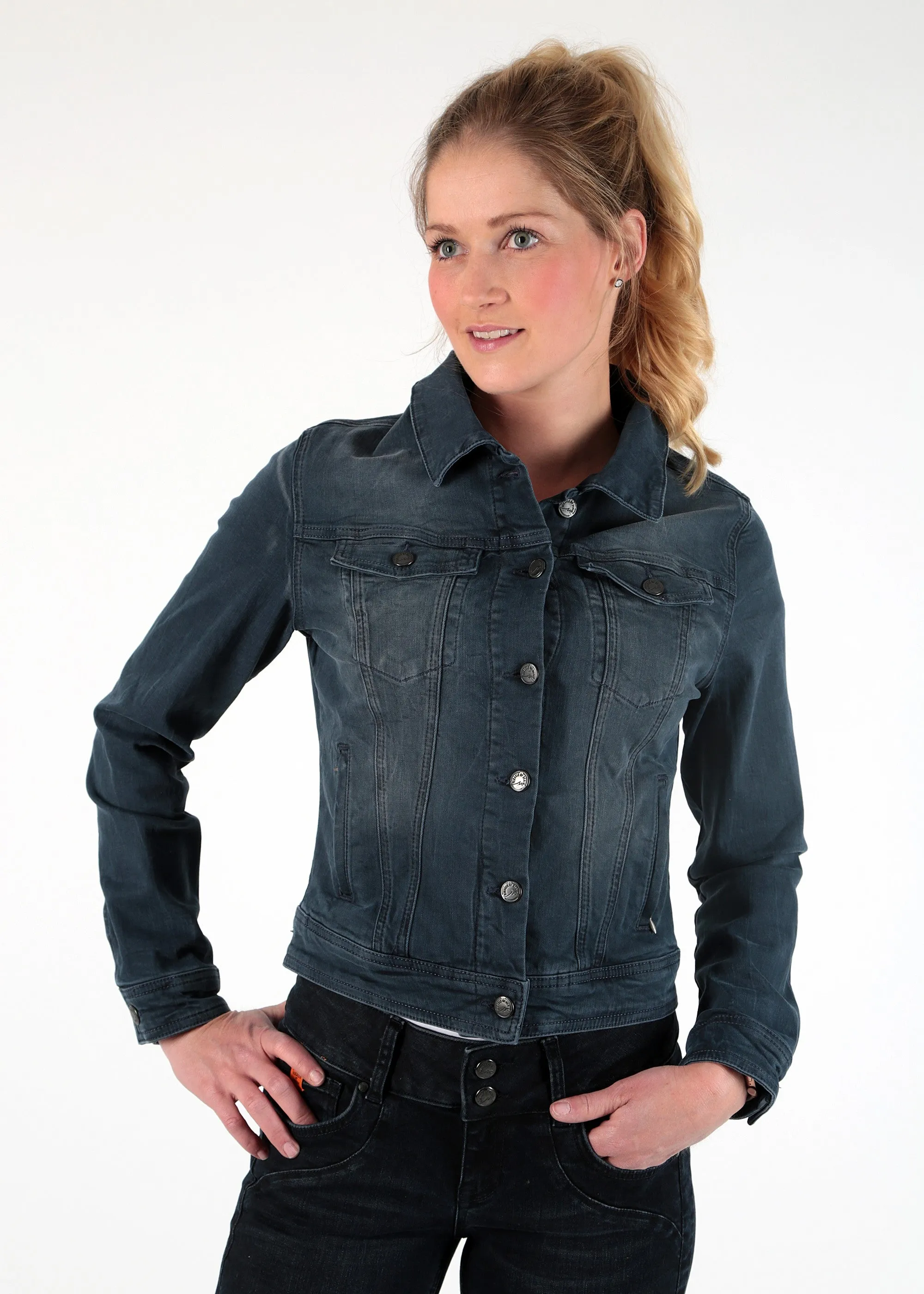 Blauw kort spijkerjasje | M.O.D. Suzy jeans jacket osman blue