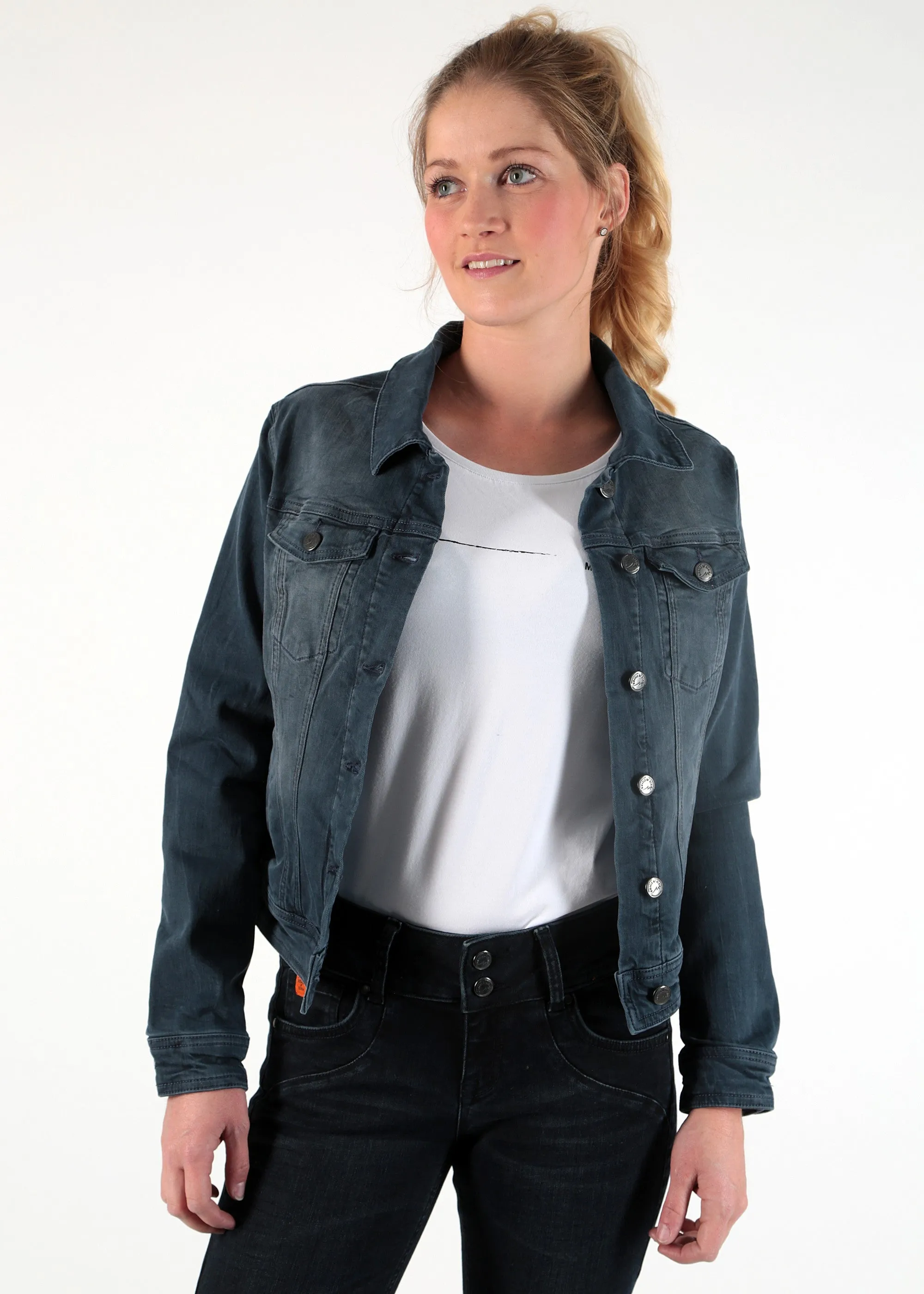 Blauw kort spijkerjasje | M.O.D. Suzy jeans jacket osman blue