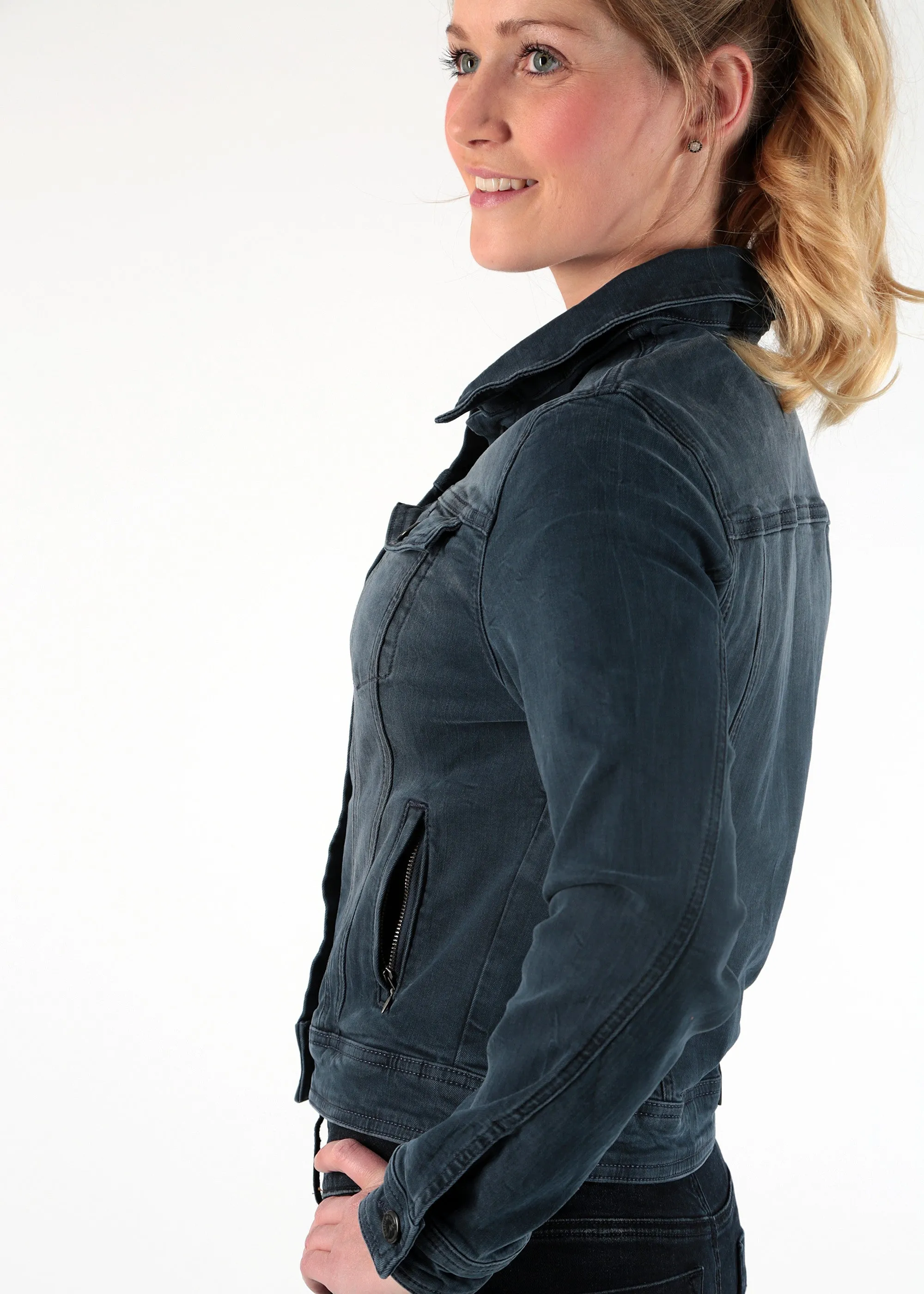 Blauw kort spijkerjasje | M.O.D. Suzy jeans jacket osman blue