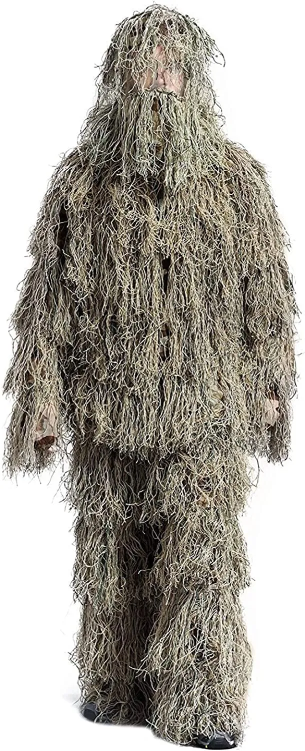Blend Seamlessly with Nature: 3D Ghillie Suit Hunting Jacket - Ultimate Camouflage Clothing for Airsoft and Hunting Adventures
