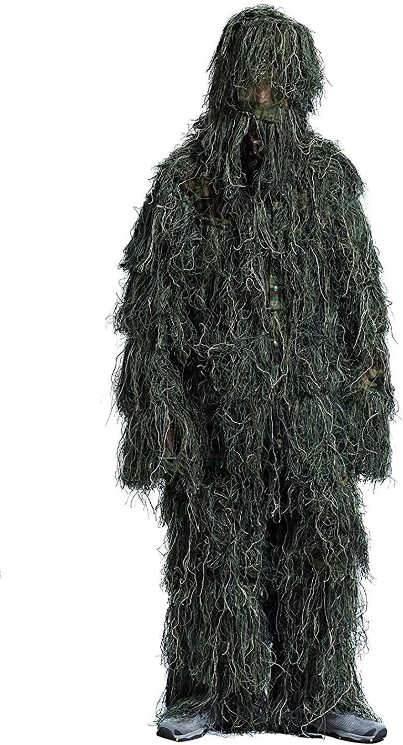 Blend Seamlessly with Nature: 3D Ghillie Suit Hunting Jacket - Ultimate Camouflage Clothing for Airsoft and Hunting Adventures