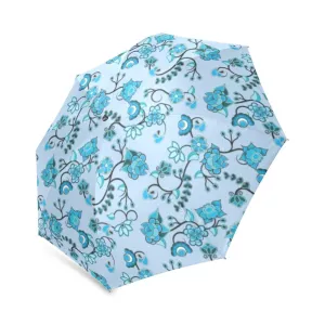Blue Floral Amour Foldable Umbrella