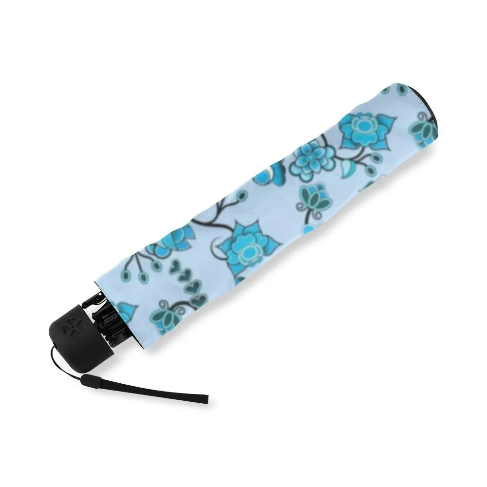 Blue Floral Amour Foldable Umbrella