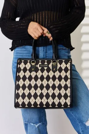 Blue Zone Planet |  David Jones Argyle Pattern PU Leather Handbag