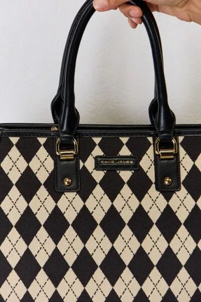 Blue Zone Planet |  David Jones Argyle Pattern PU Leather Handbag