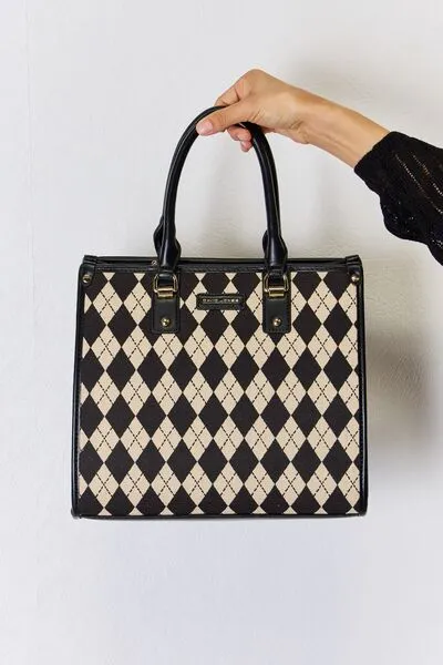 Blue Zone Planet |  David Jones Argyle Pattern PU Leather Handbag