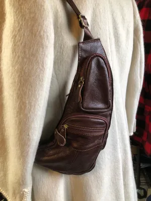 Brown Leather Small Cross Body Hybrid Messenger Bag SOLD