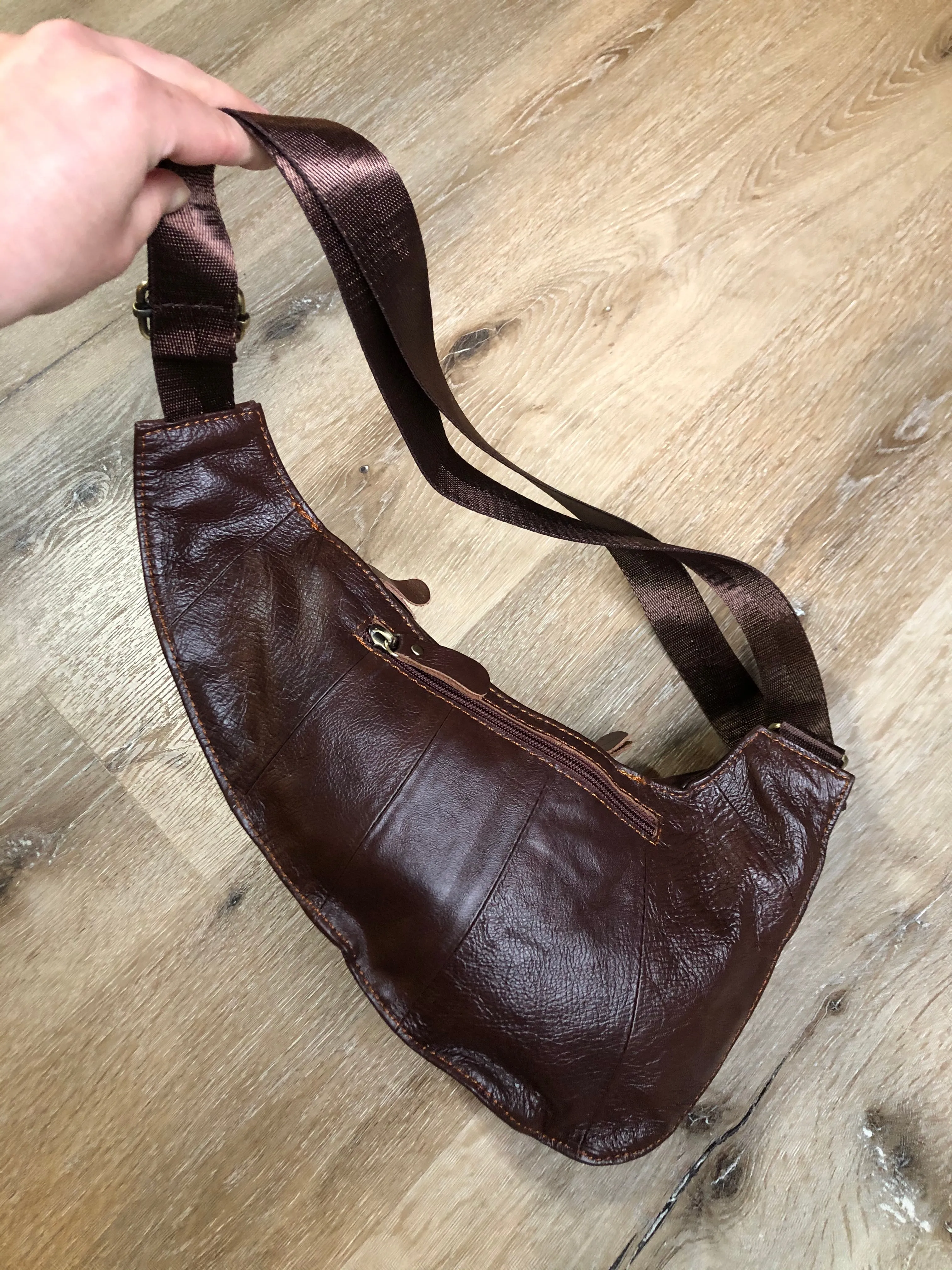 Brown Leather Small Cross Body Hybrid Messenger Bag SOLD