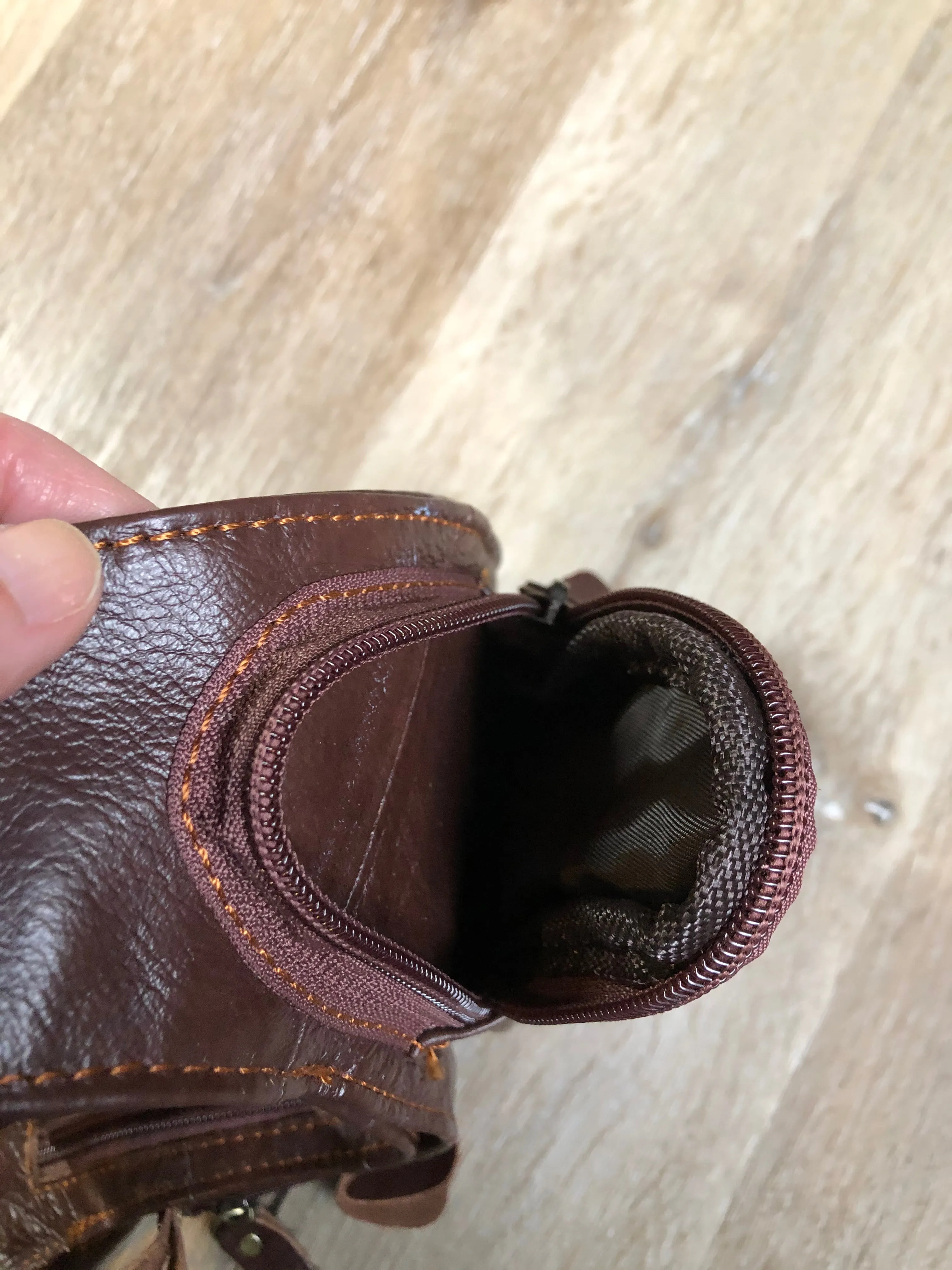 Brown Leather Small Cross Body Hybrid Messenger Bag SOLD