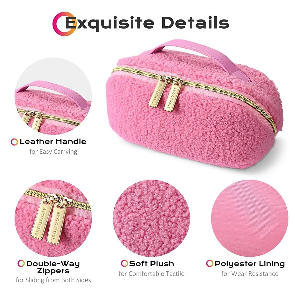 Byootique Essential Teddy Makeup Bag Plush Cosmetic Bag