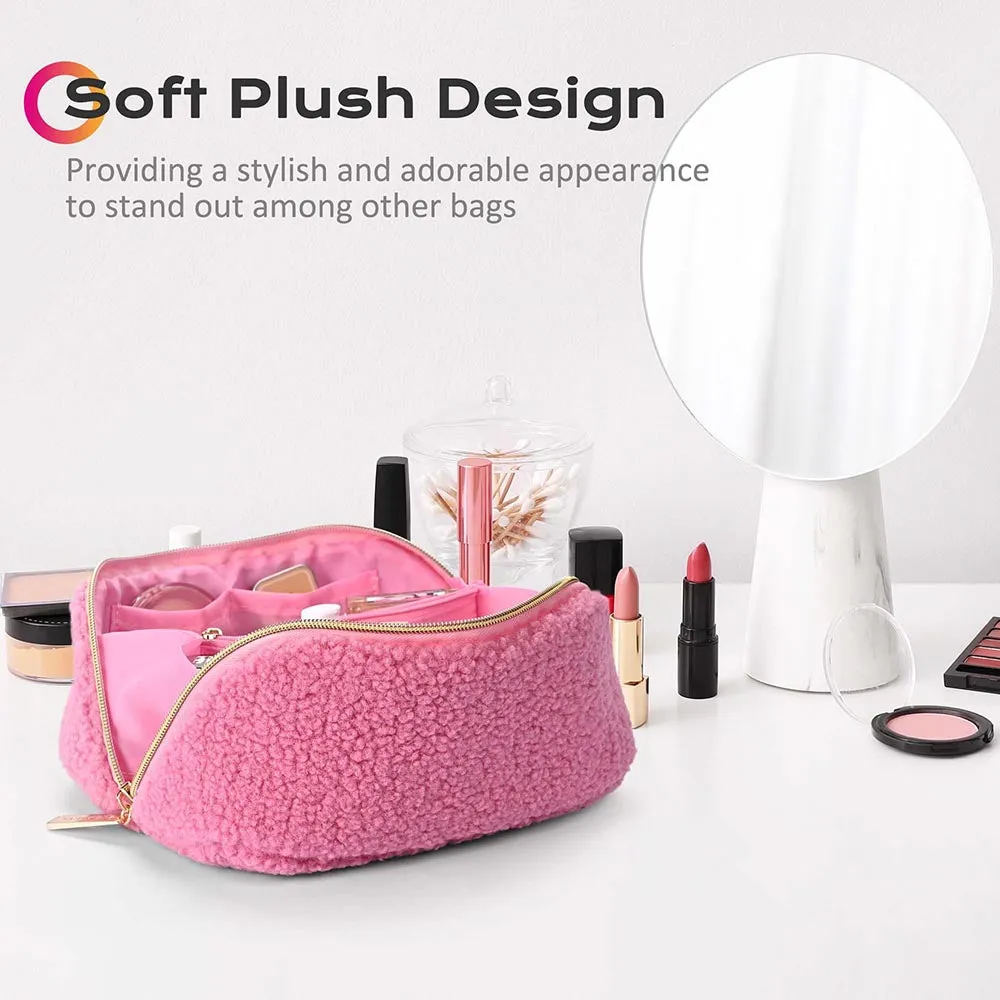 Byootique Essential Teddy Makeup Bag Plush Cosmetic Bag
