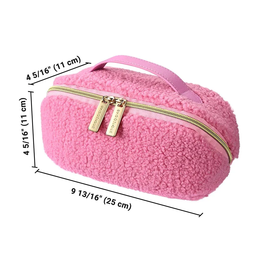 Byootique Essential Teddy Makeup Bag Plush Cosmetic Bag