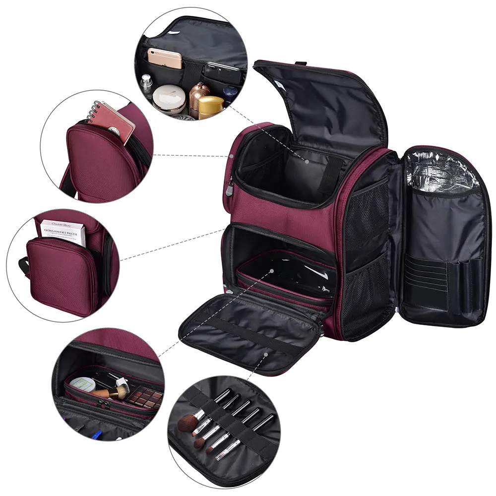 Byootique Essential Travel Makeup Backpack Cosmetic Train Bag