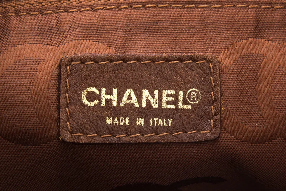 Chanel Brown Surpique Hobo Handbag