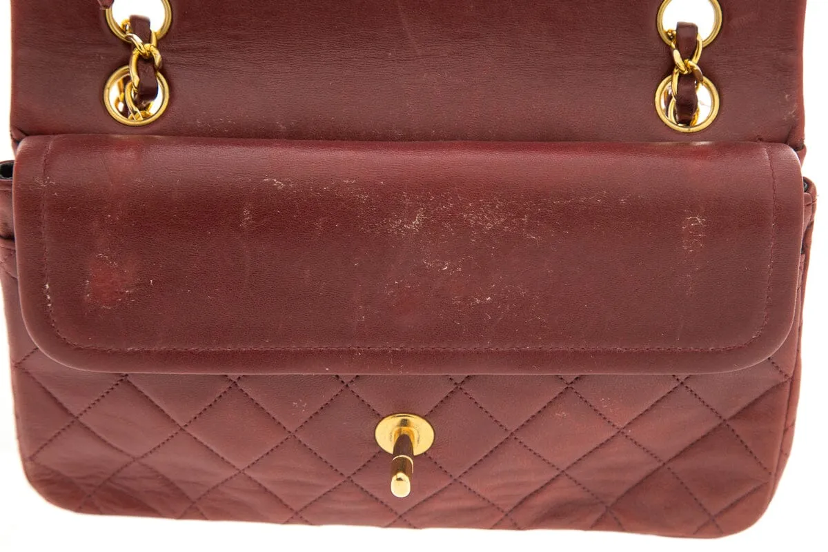 Chanel Burgundy Medium Classic Double Flap Handbag
