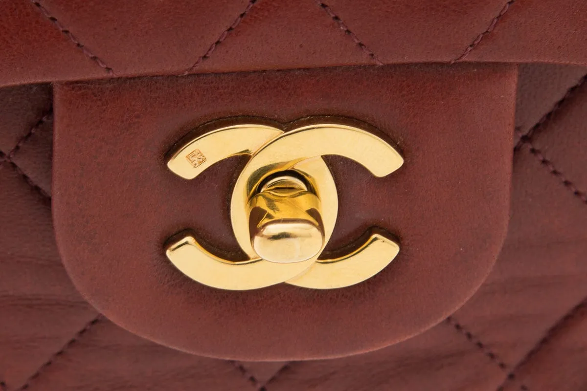 Chanel Burgundy Medium Classic Double Flap Handbag