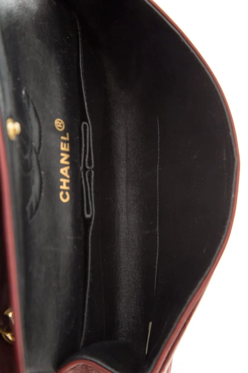 Chanel Burgundy Medium Classic Double Flap Handbag