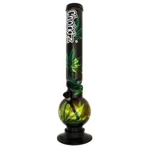 Chongz "Oi Oi" 40cm Acrylic Waterpipe Bong - Green Leaf Design