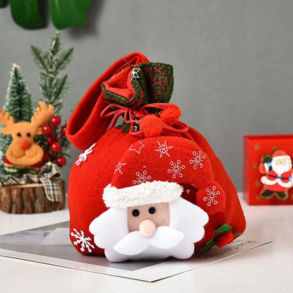 Christmas Santa Gift Bag Candy Bag Holiday Decorations Package