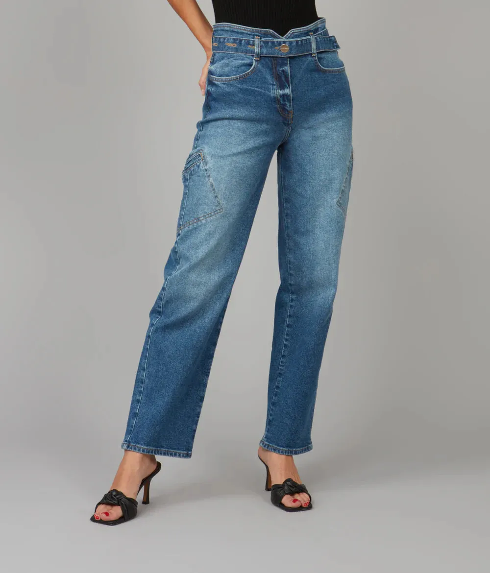 Cleo High Rise Cargo Jean