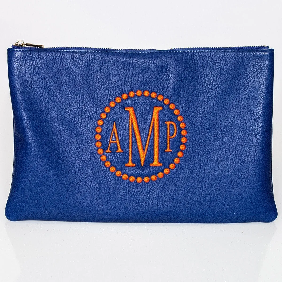 Cobalt Monogrammed Personalized Clutch