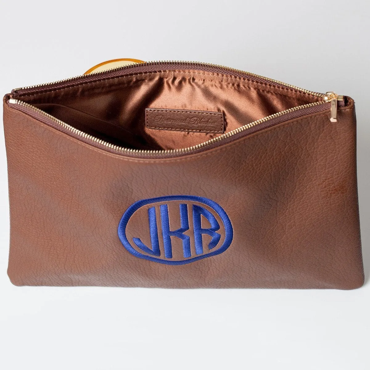 Cobalt Monogrammed Personalized Clutch
