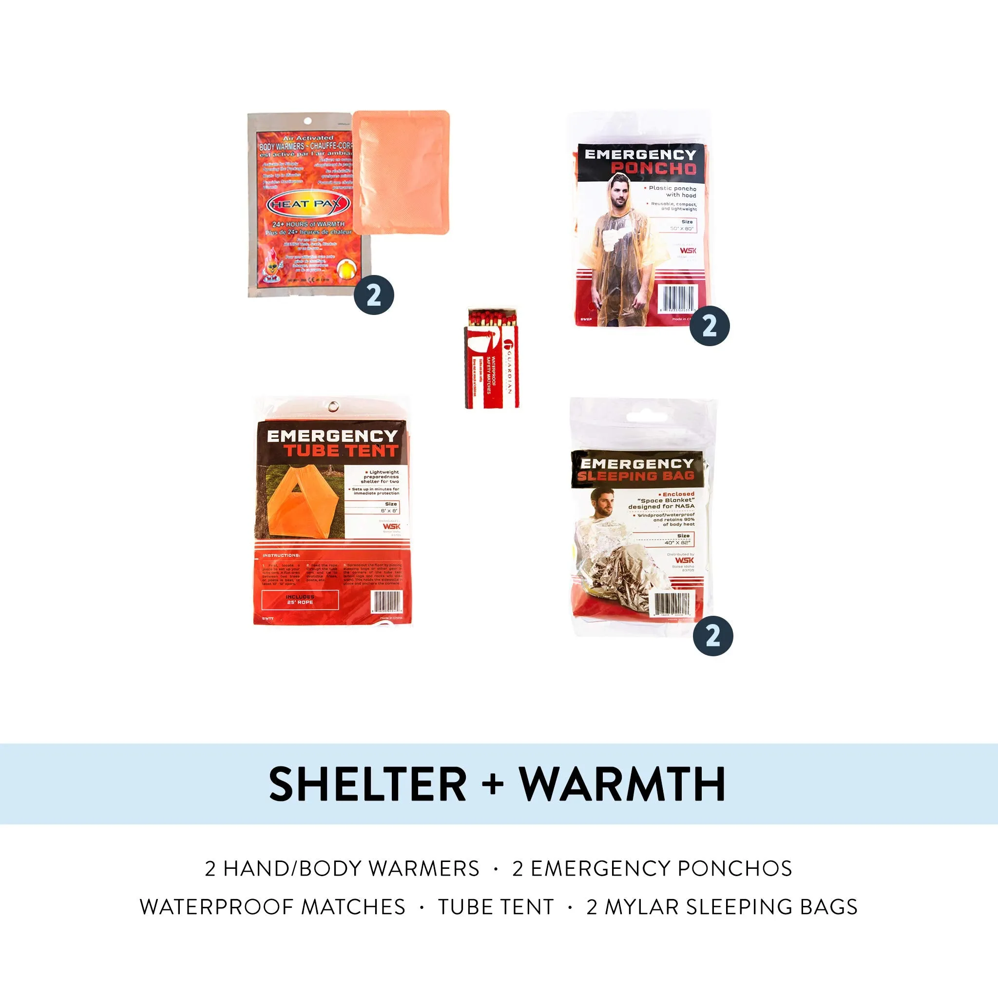 Complete Earthquake Bag - Emergency kit for earthquakes, hurricanes, floods   other disasters (2 person, 3 days)