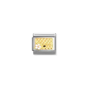Composable Classic Bag With White Flower Link - Gold - 030272/94