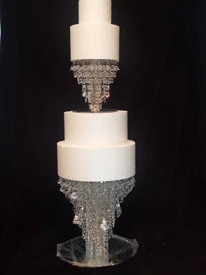 Crystal cake stand, 2 tier set ,8" & 12" CHANDELIER DESIGN Faux crystal by Crystal wedding uk