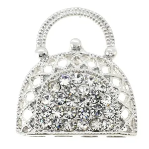 Crystal Lady Handbag Pin Brooch