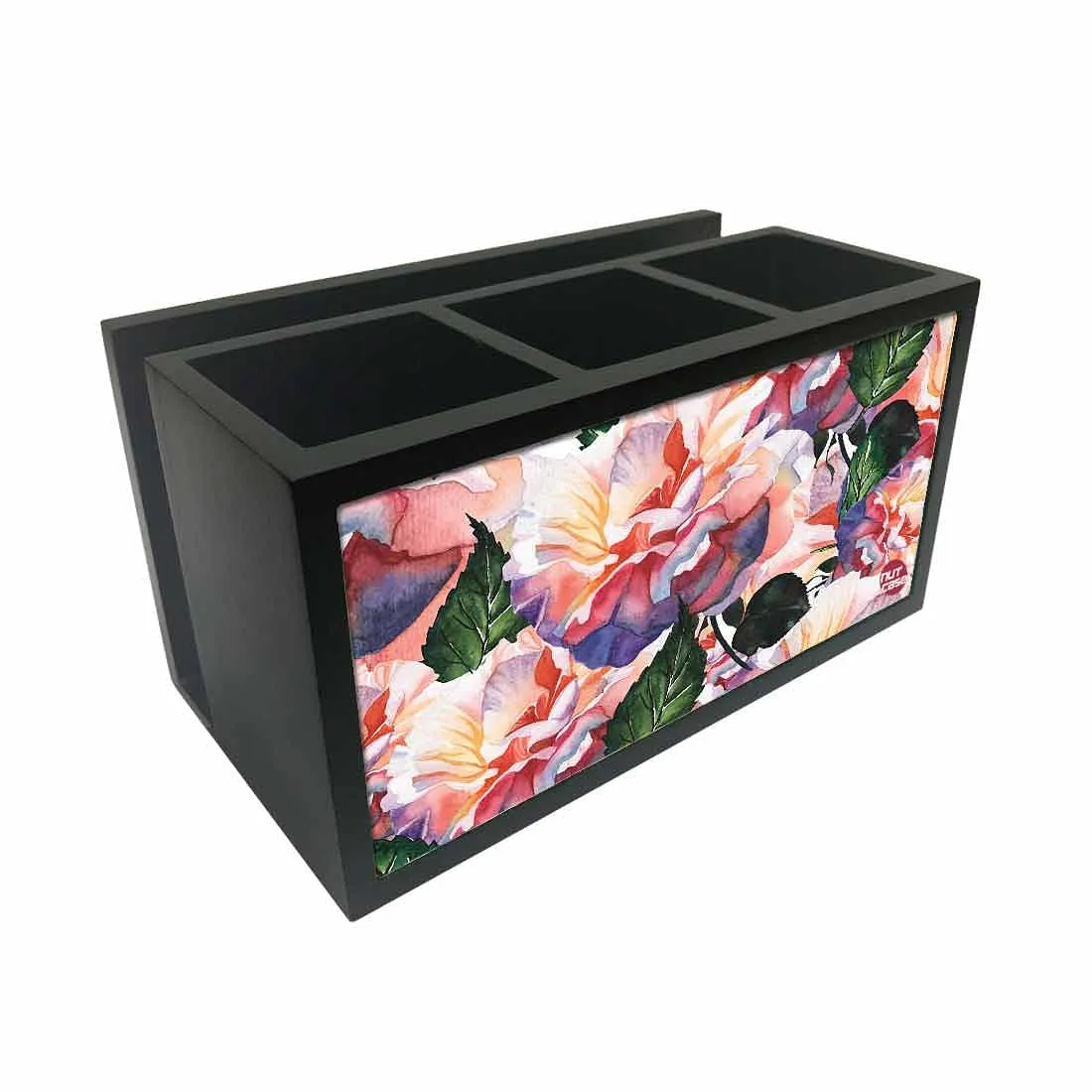 Cutlery Tissue Holder Napkin Stand -  Watercolor Flower and Leaf