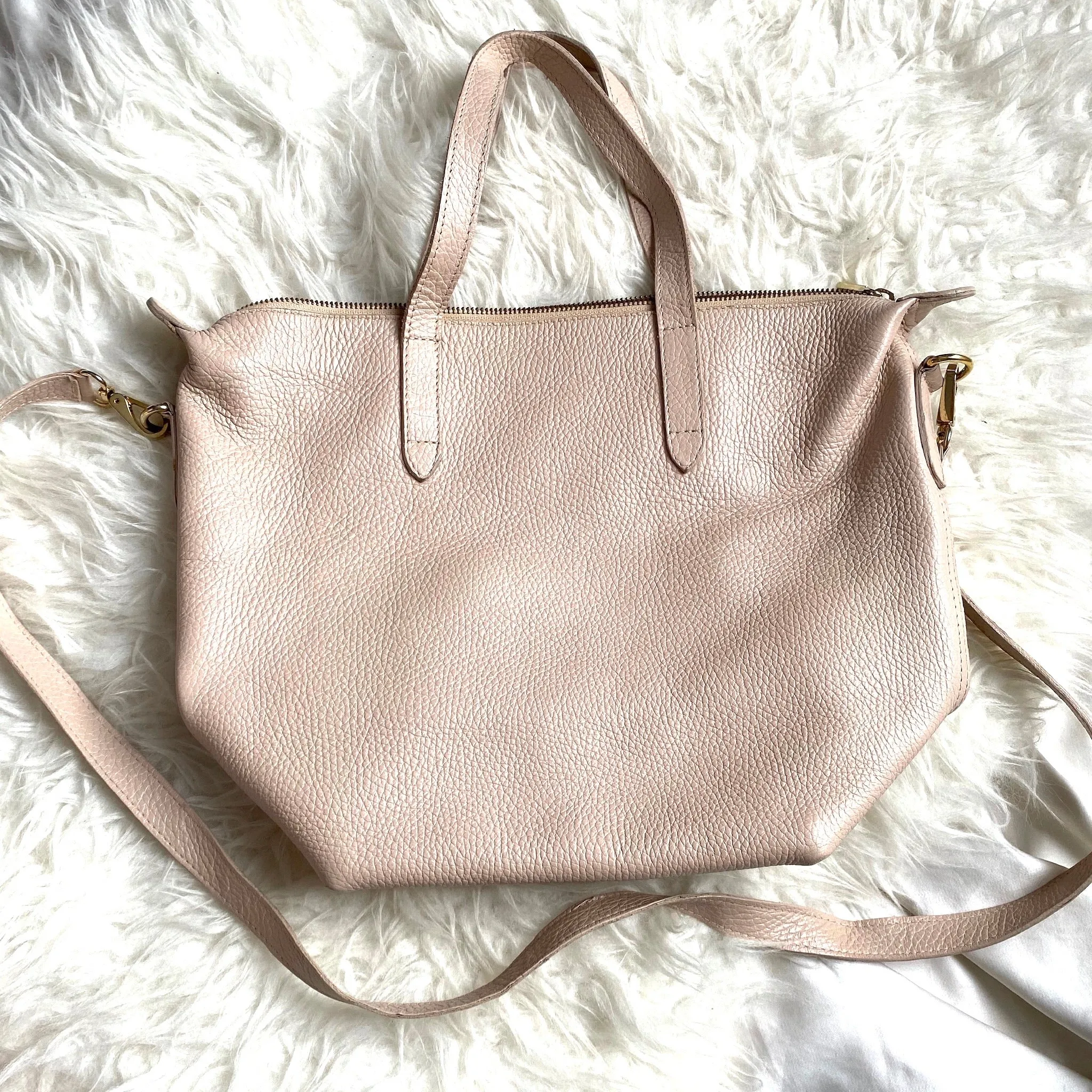 Cuyana Leather Zipper Tote with Detachable Strap (*see notes)