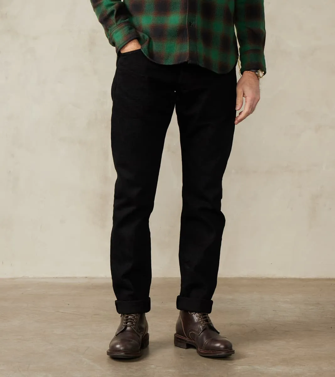 D1864 Kyoto Black Kurozome Relaxed Tapered