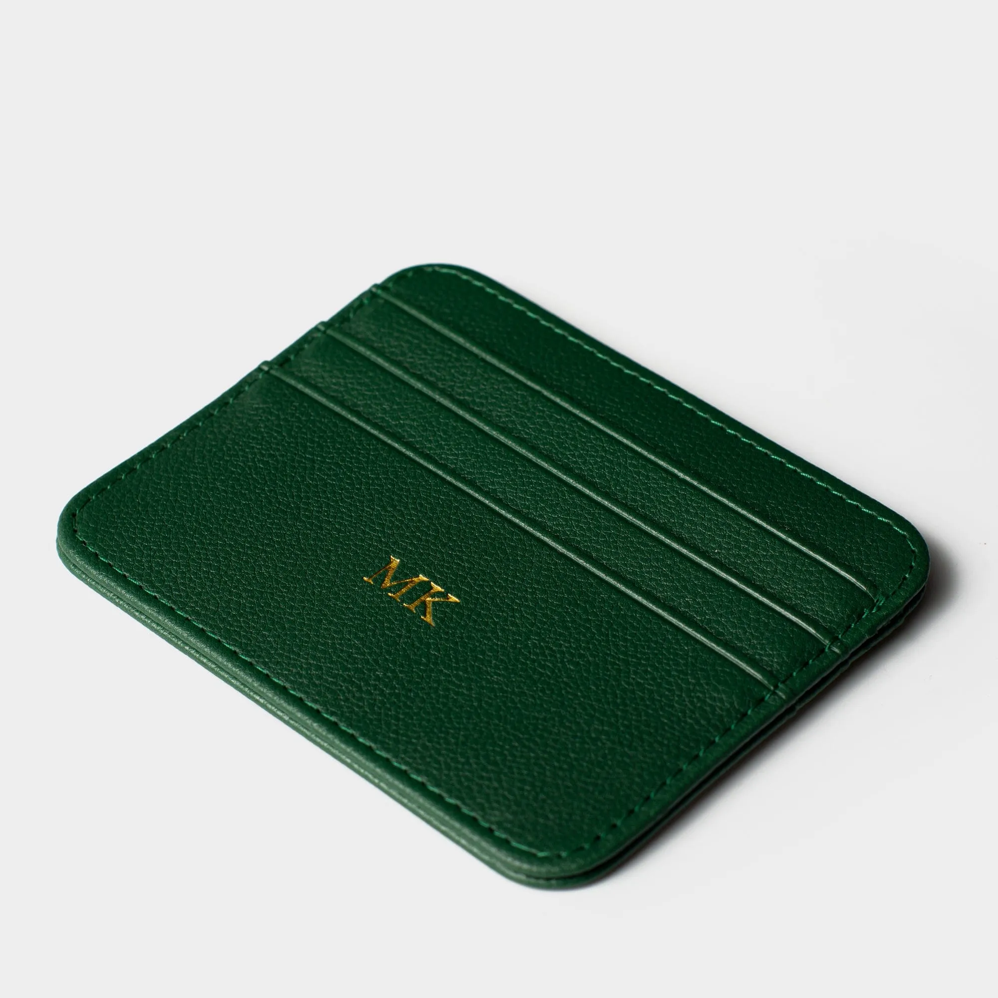 Dark Green Texture Grain Personalized Card Holder