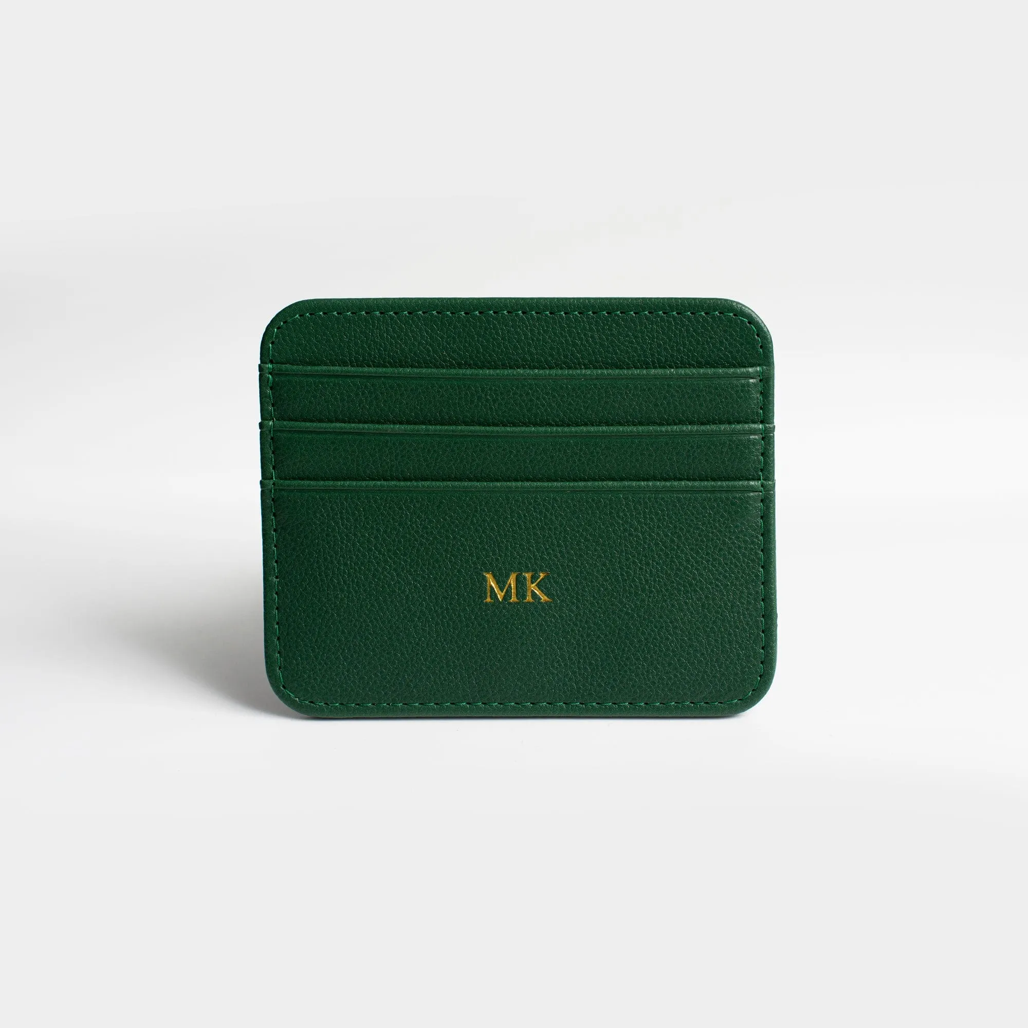 Dark Green Texture Grain Personalized Card Holder