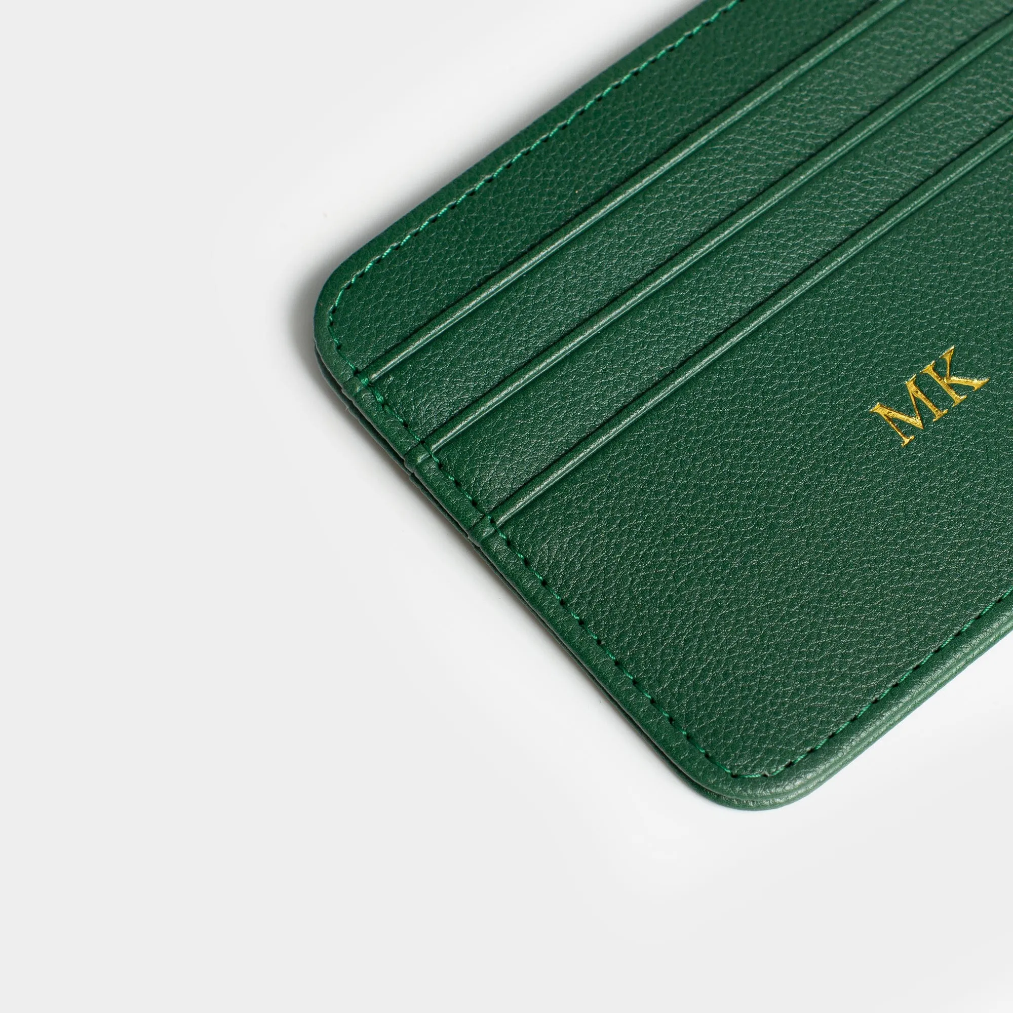 Dark Green Texture Grain Personalized Card Holder