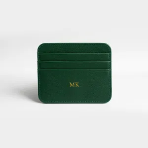 Dark Green Texture Grain Personalized Card Holder