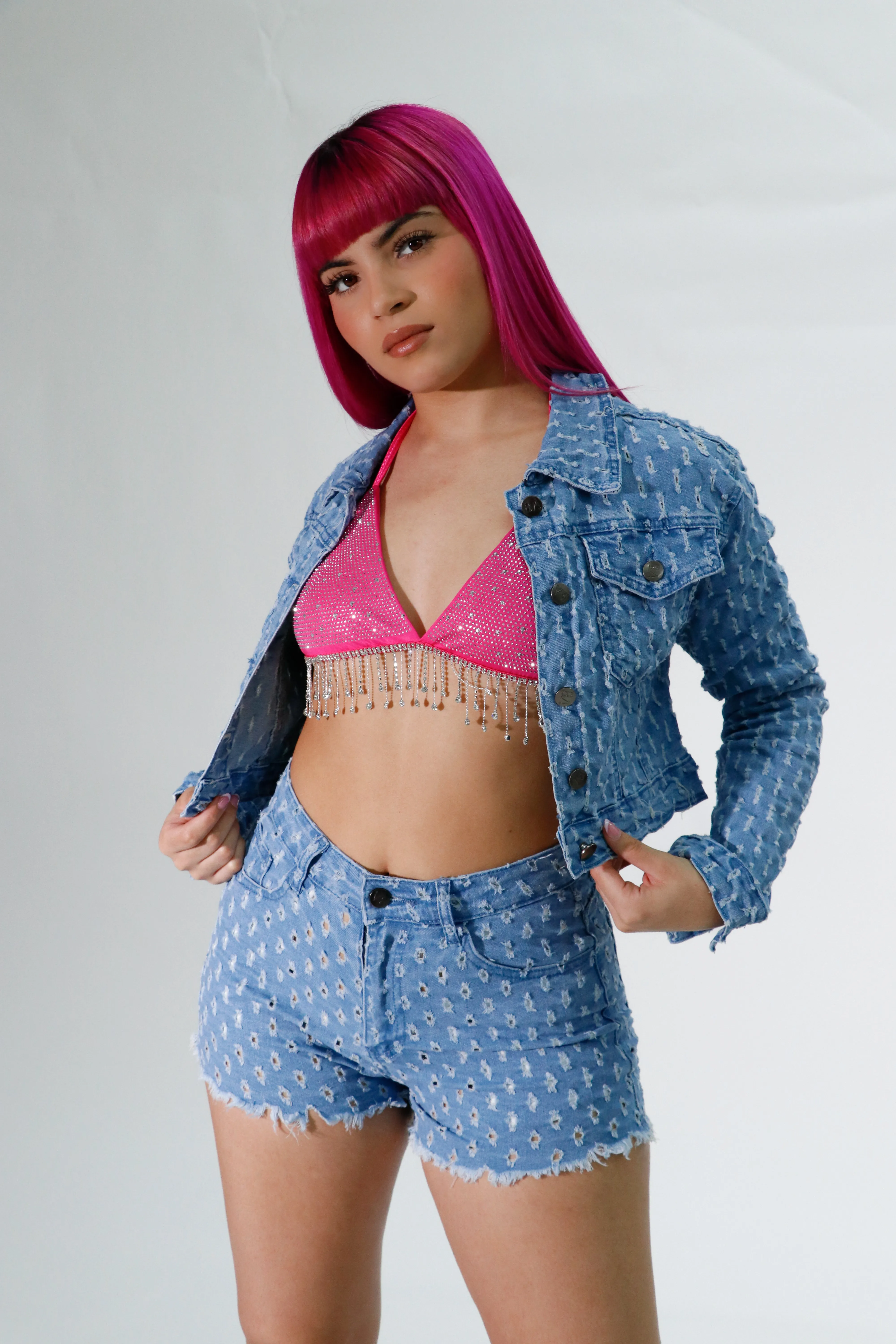 denim shorts