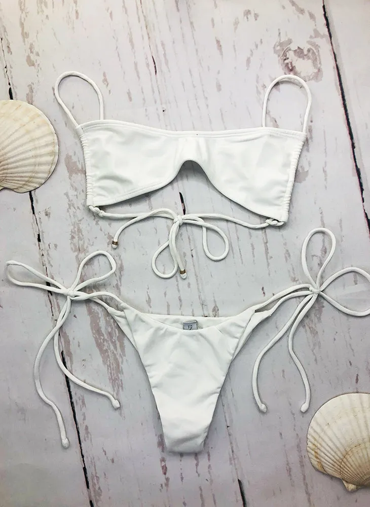 Dre Bandeau Top & Playa Side String Bottom