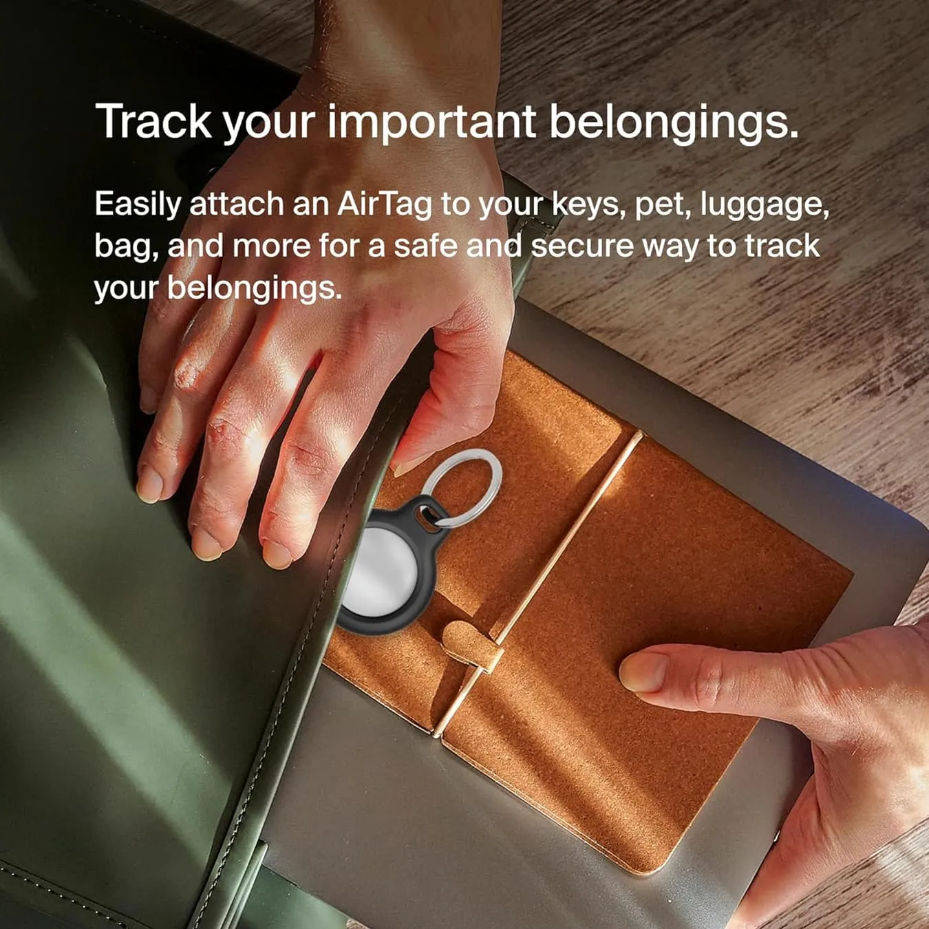 Durable Black AirTag Secure Holder