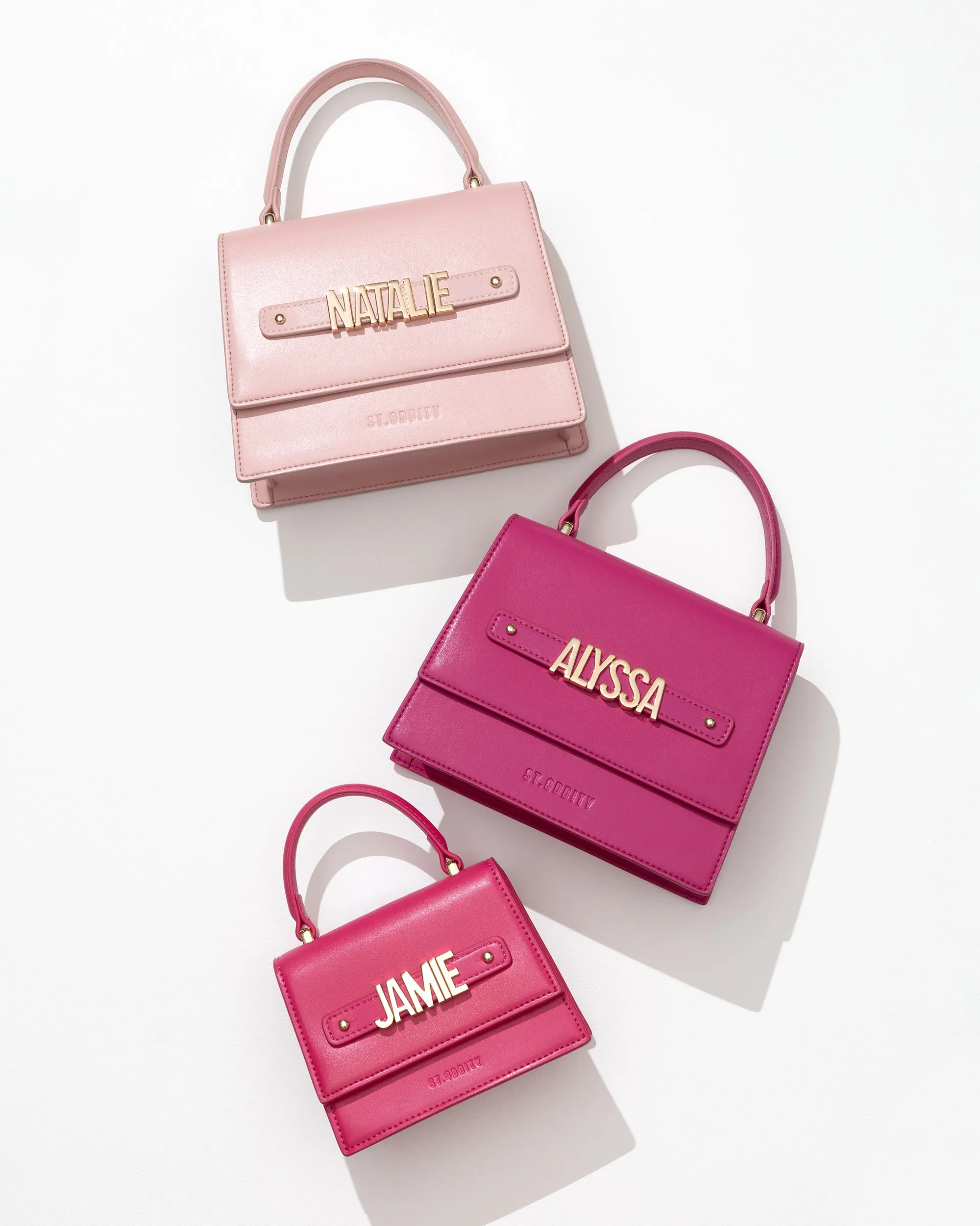 Evening Bag in Pink with Personalised Hardware