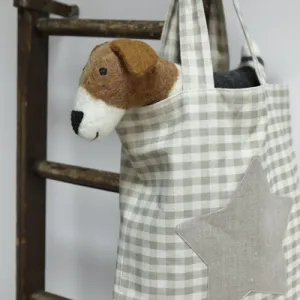 Evie Check Star Book Bag