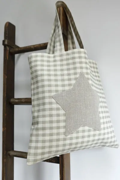 Evie Check Star Book Bag