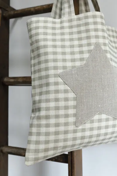 Evie Check Star Book Bag