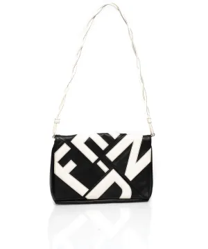Fendi Black and White F Shoulder Bag - ADL1452