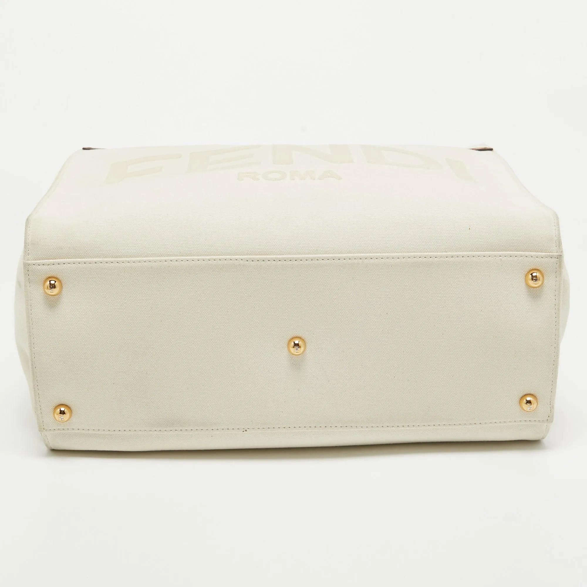Fendi OffCanvas And Leather Medium Sunshine Tote