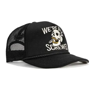 Field Grade We're All Screwed Snapback Trucker Foam Hat - Black