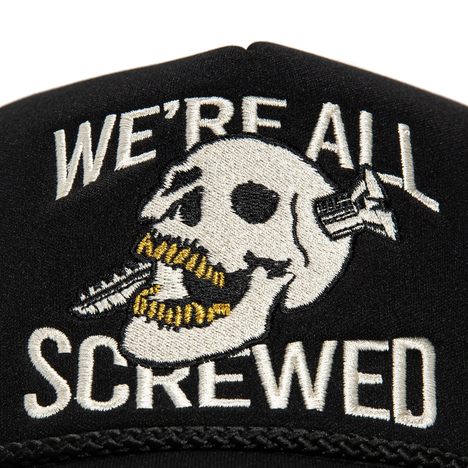 Field Grade We're All Screwed Snapback Trucker Foam Hat - Black