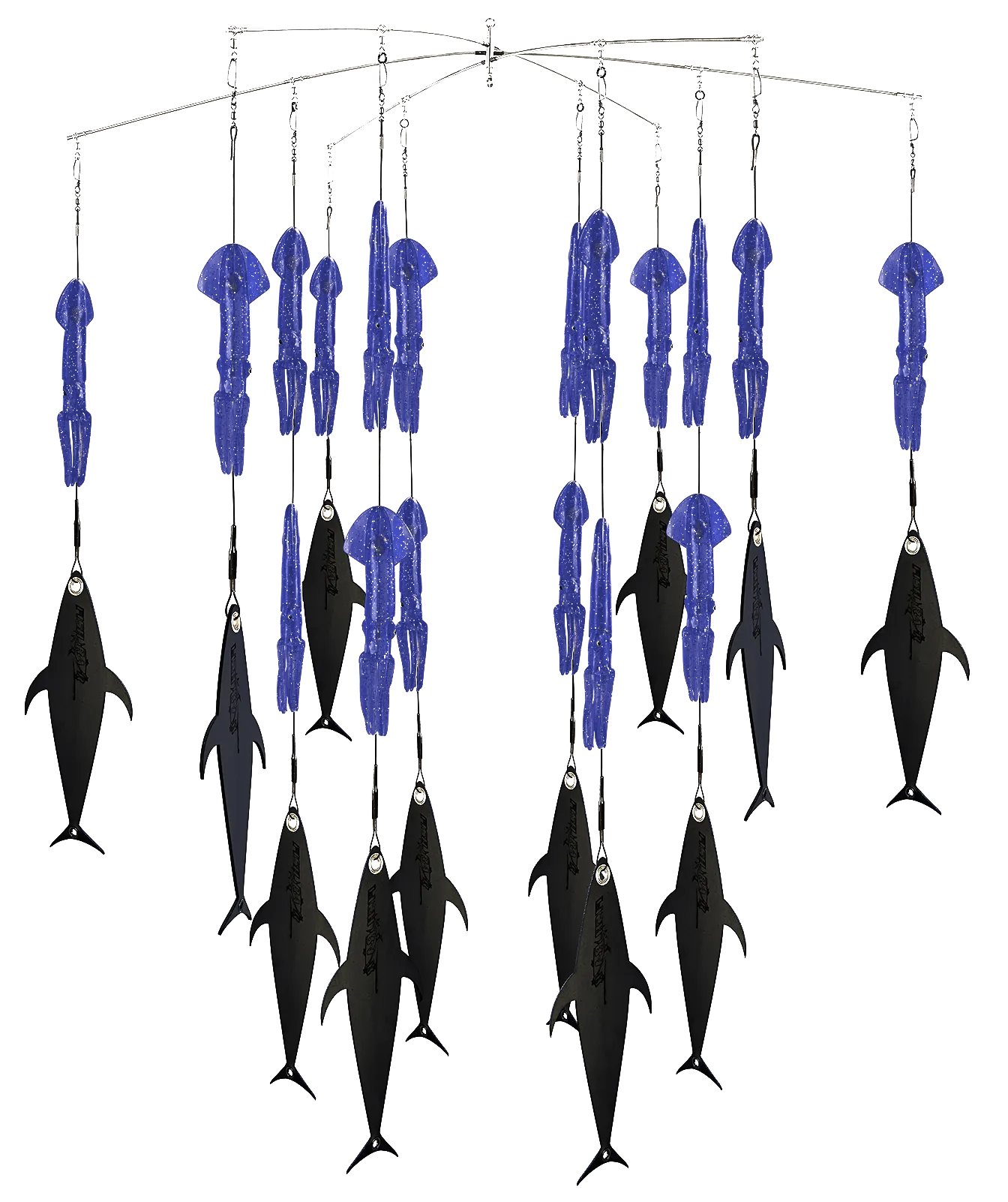 Fish Razr Tackle Flapz And Squid | 38" Dredge Bar | (18) 9" Squid | (12) Flapz |  |